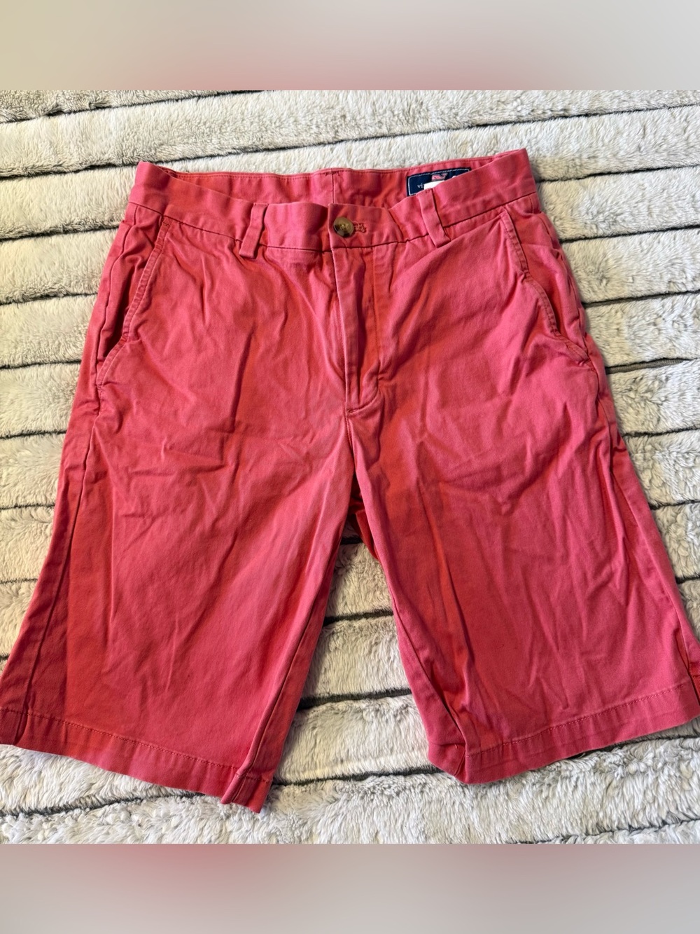 Vineyard Vines Coral Flat-Front Chino Shorts